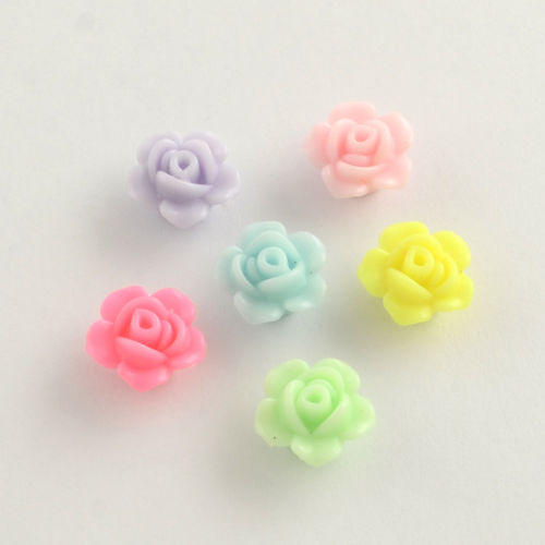Flower Beads Pastel Flower Beads Pastel Beads 13mm Beads 13mm Flower Beads Assorted Beads Wholesale Beads 25 pieces