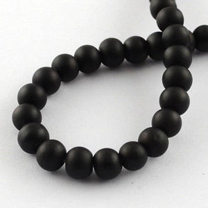 Black Beads Rubberized Glass Beads 10mm Round Glass Beads Wholesale Beads Matte Black Beads 10mm Beads 80 pieces