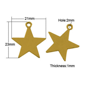 Star Charms Star Pendants Gold Star Charms Stamping Blanks Blank Charms Wholesale Charms BULK Charms 50 pieces