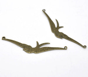 Bird Connector Charms Bird Charms Sparrow Charms Bird Links Bird Connectors Bronze Bird Charms Antiqued Bronze Bird Pendants