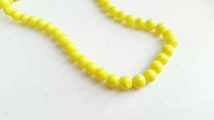 BULK Beads Yellow Glass Beads Wholesale Beads 100 pieces 8mm 32" strand DOUBLE STRAND