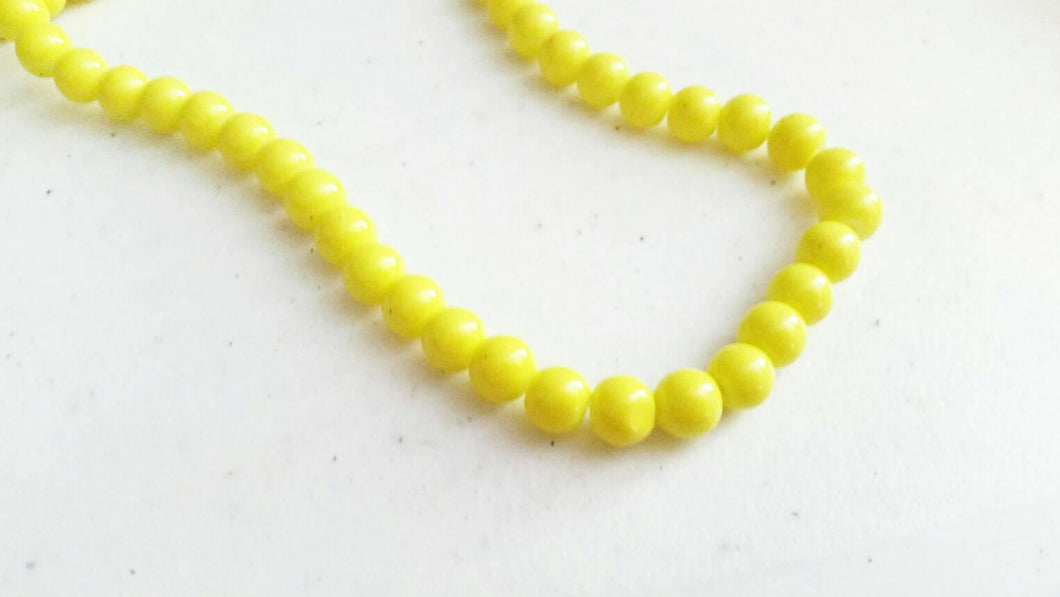 BULK Beads Yellow Glass Beads Wholesale Beads 100 pieces 8mm 32