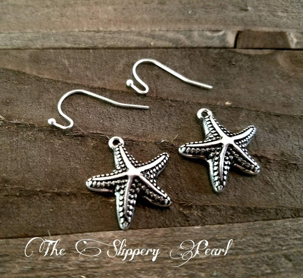 Starfish Charms Earring Kit Silver Starfish Charms Starfish Pendants DIY Earrings Simple Earrings Beginner Jewelry Making DIY Kit