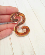 Load image into Gallery viewer, Letter S Pendant Lampwork Glass Pendant Goldsand Initial S Amber Alphabet Pendant 1 piece