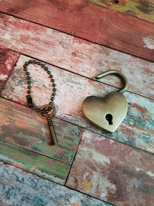 Lock and Key Pendant Heart Lock Pendant Real Lock Pendant Padlock Key to My Heart Pendant Set