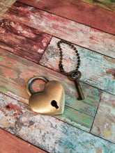Load image into Gallery viewer, Lock and Key Pendant Heart Lock Pendant Real Lock Pendant Padlock Key to My Heart Pendant Set