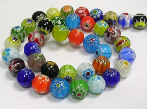Millefiori Beads Millefiori Glass Beads 6mm Beads 6mm Glass Beads Flower Beads Floral Beads BULK Beads Wholesale Beads Assorted Beads 195pcs
