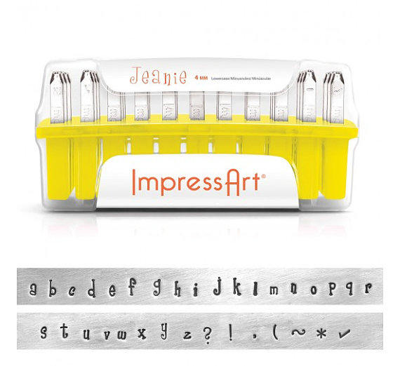 ImpressArt Jeanie Lowercase Letter Metal Stamps Letter Punches Hand Stamping Kit Metal Stamping Supplies Professional Tools