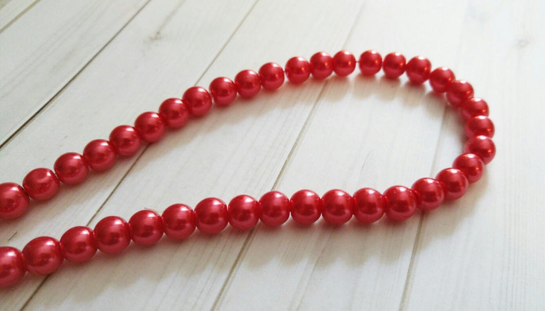 Red Beads True Red Beads 8mm Glass Beads 8mm Glass Pearl Beads Glass P –  Pirate Beads