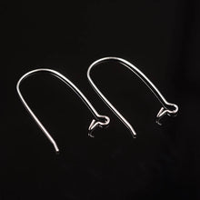 Load image into Gallery viewer, Earring Wires Ear Wires Silver Ear Wires Kidney Earring Wires Kidney Wires Silver Kidney Wires Earring Findings Earring Hooks 10pcs