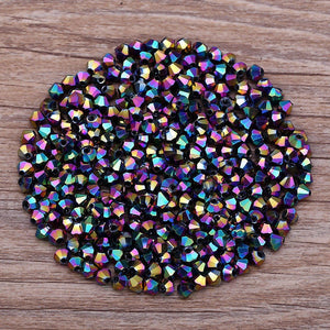 Crystal Beads Bicone Beads Purple Beads 4mm Crystal Beads AB Shimmer Cone Beads 100 pieces