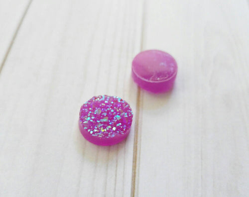 Druzy Cabochons Drusy Cabochons Purple Druzy Resin Druzy Purple Cabochons Resin Circle Flatbacks Druzy Flatbacks Flat Back Cabochons 5 pcs