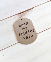 Load image into Gallery viewer, Quote Charm Silver Word Charm Hero Charm Word Pendant Soldier Charm Dog Tag Pendant Military Charm Silver Quote Charm Army Quote Steel