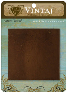 Vintaj Blank Metal Stamping Large Square Blank Natural Brass Bronze Blank Stamping Blank Vintaj Stamping MADE IN USA
