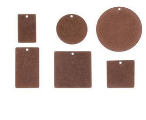 Metal Stamping Blanks Set Assorted Copper Tone Circle Square Rectangle Blanks Hand Stamping 6pcs PREORDER