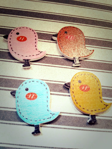 Wood Cabochons Laser Cut Wood Bird Cabochons Flat Backs Wood Embellishments Nature Assorted Lot 4 pieces