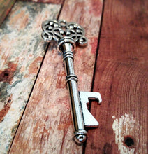 Load image into Gallery viewer, BULK Key Bottle Opener Skeleton Key Silver Key Silver Skeleton Key Wedding Favor Bottle Opener Key Big Skeleton Key 3 Inch Key 100 pieces