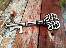 Load image into Gallery viewer, BULK Key Bottle Opener Skeleton Key Silver Key Silver Skeleton Key Wedding Favor Bottle Opener Key Big Skeleton Key 3 Inch Key 100 pieces