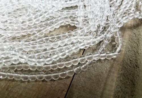 Clear Beads 4mm Glass Beads Clear Glass Beads BULK Beads Wholesale Beads 15