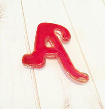 Load image into Gallery viewer, Letter A Pendant Lampwork Glass Pendant Goldsand Initial A Red Alphabet Pendant 1 piece