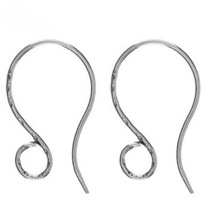 Sterling Ear Wires Sterling Silver Hammered Ear Wires Earring Wires Findings Hook Ear Wires Silver Ear Wires 1 pair