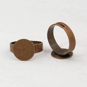 Ring Blanks Blank Rings Adjustable Rings Antiqued Copper Rings Bulk Rings Wholesale Rings 10 pieces