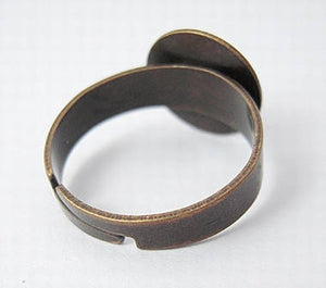 Ring Blanks Blank Rings Adjustable Rings Antiqued Copper Rings Bulk Rings Wholesale Rings 10 pieces