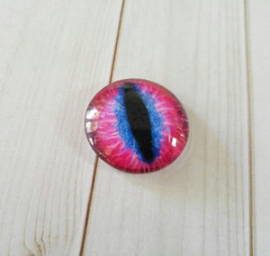 Eye Cabochon Round Glass Cabochon 25mm Flat Back Cabochon Dragon Eye Pink Eye Cabochon Pink Blue