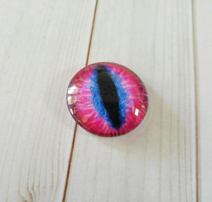 Eye Cabochon Round Glass Cabochon 25mm Flat Back Cabochon Dragon Eye Pink Eye Cabochon Pink Blue