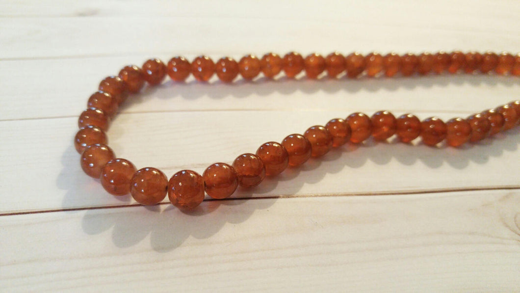 Brown Beads Amber Beads 8mm Glass Beads 8mm Beads Crackle Beads Jelly Beads Wholesale Beads BULK Beads Double Strand 106 pieces