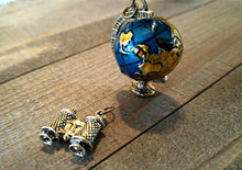 Load image into Gallery viewer, Globe Pendant Globe Charm Binoculars Charm Travel Charms Set Moveable Pendant Spinning Globe World Charms