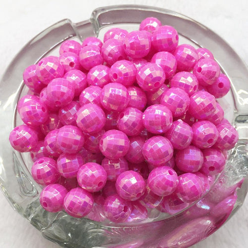 Pink Beads 6mm Acrylic Beads 6mm Beads 6mm Hot Pink Beads Disco Beads Wholesale Beads BULK Beads 50 pieces