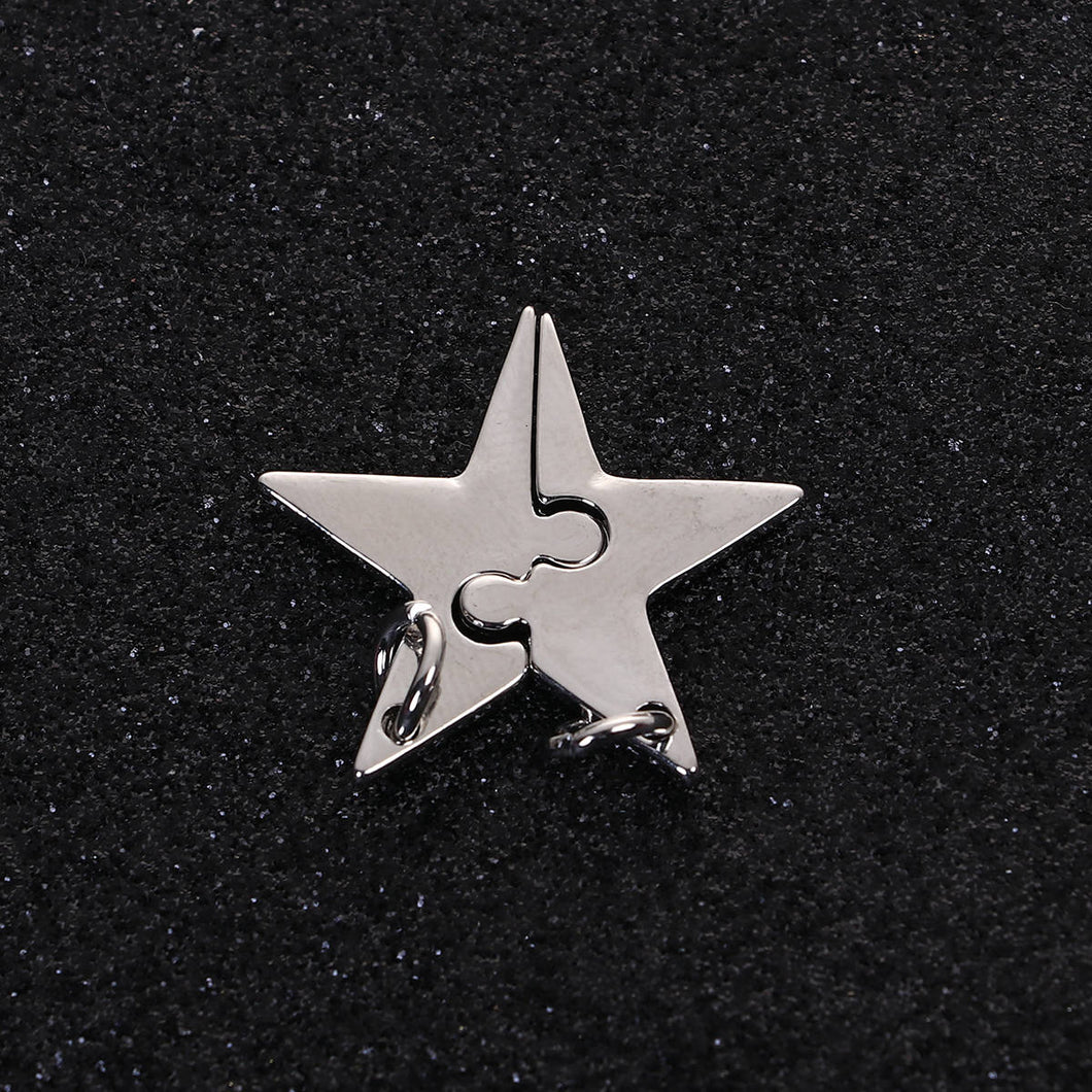 Star Pendant Star Puzzle Charm Puzzle Star Charm Friendship Charms Mother Daughter Charms Puzzle Pendants
