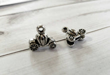 Load image into Gallery viewer, Fairy Tale Charms Pumpkin Carriage Silver Charms Set Antiqued Silver 3D Charms Pumpkin Charms 6pcs