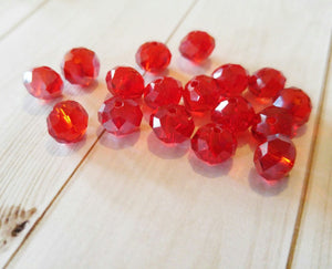 Red Glass Beads Garnet Beads Faceted Beads Red Abacus Beads Rondelle Beads Glass Abacus Beads Shimmer Beads Red Faceted Beads 900pcs BULK