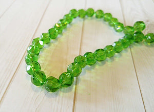 Green Beads Glass Beads 8mm Beads Faceted Glass Beads 8mm Glass Beads BULK Beads Wholesale Beads 40pcs