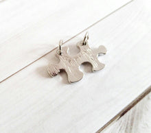 Load image into Gallery viewer, Puzzle Piece Charm Puzzle Pendant Autism Awareness Charm Word Charm Pendant Connector Link Pendant You Are My Missing Piece Charm with Rings