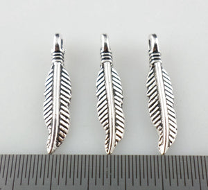 Feather Charms Antiqued Silver Feather Pendants BULK Charms Wholesale Charms Western Charms Boho Charms 90 pieces