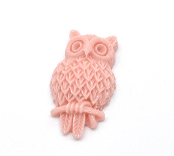 Owl Cabochon Pink Owl Flat Back Cabochon Resin Cabochon Embellishment Woodland Animal 31mm