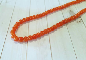 Orange Beads Burnt Orange 8mm Glass Beads 8mm Beads Crackle Beads Jelly Beads Wholesale Beads BULK Beads Double Strand 106 pieces