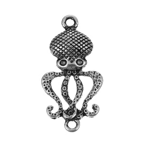 Octopus Pendant Connector Octopus Charm Steampunk Octopus Antiqued Silver Ocean Charm Squid Charm
