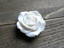 Load image into Gallery viewer, Flower Cabochon Large Flower Flat Back White Flower Cabochon Rose Cabochon Resin Flower 45mm Flower Large Rose Cabochon