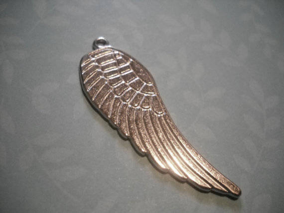 Large Wing Pendants Angel Wing Pendants Angel Wings Angel Wing Charms Silver Wing Charms 2 inch Wing Charms Silver Angel Wings 10 pieces B