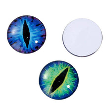 Load image into Gallery viewer, Eye Cabochons Round Glass Cabochons 25mm Flat Back Cabochons Dragon Eye Flatbacks Assorted 6pcs