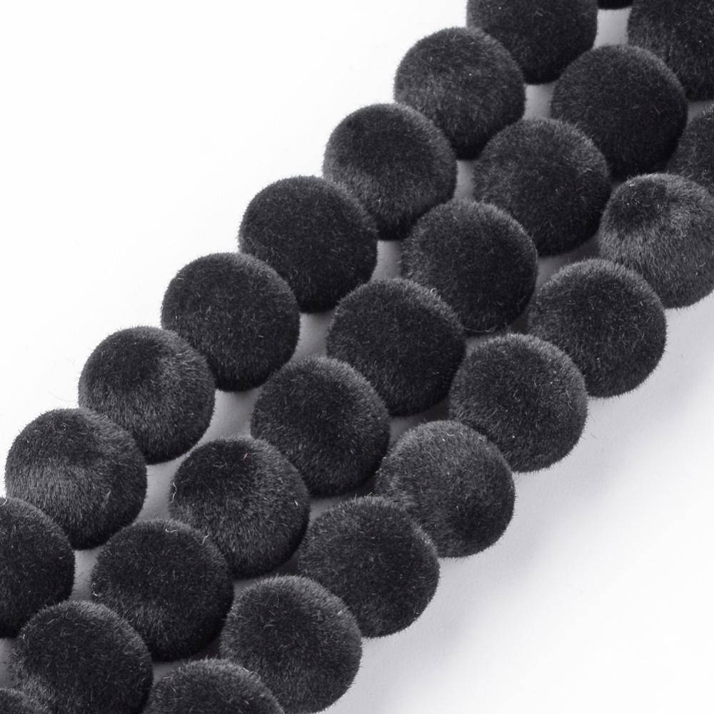 Black Beads Flocked Glass Beads 6mm Round Glass Beads Wholesale Beads Fuzzy Beads 6mm Beads Flocky Beads 8.16