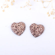 Load image into Gallery viewer, Heart Cabochons Resin Druzy Heart Resin Cabochon Resin Heart Flat Back Drusy Cabochon 13mm 4 pieces