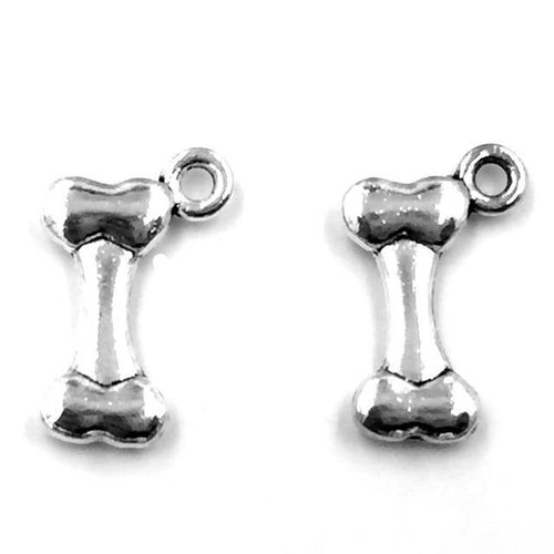 Bone Charms Antiqued Silver Bone Charms Bone Pendants BULK Charms Wholesale Charms Dog Bone Charms 100 pieces