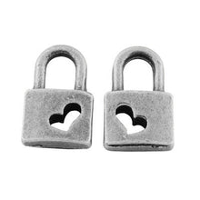 Load image into Gallery viewer, Padlock Charms Silver Lock Charms BULK Charms Keyhole Charms Steampunk Charms Heart Lock Charms Miniature Charms Wholesale Charms 100 pieces