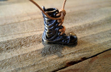 Load image into Gallery viewer, Boot Charm Antiqued Bronze Boot Pendant Hiking Boot Charm Military Boot Hiking Charm Shoe Pendant PREORDER