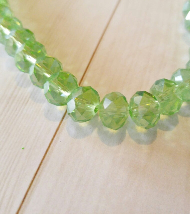 Green Beads Green Glass Beads Faceted Beads Green Abacus Beads Glass Abacus Beads Shimmer Beads Rondelle Beads Green Faceted Beads
